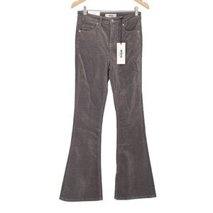 Mica Corduroy Womens Grey 5 Pocket High Rise‎ Flare Retro Corduroys Size 27
